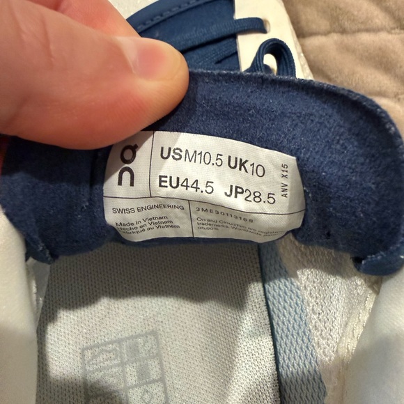 On Running Men's Navy and White Sneakers - Picture 4 of 4